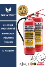 2 Adet Köpüklü Yangın Tüpü 4 Yıllık Ruhsata Uygun (Askı Aparatı)