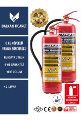 2 Adet Köpüklü Yangın Tüpü 4 Yıllık Ruhsata Uygun (Levha)