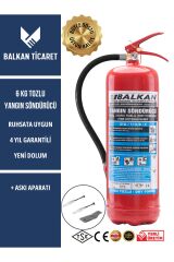 Tozlu Yangın Tüpü 4 Yıllık Ruhsata Uygun (Askı Aparatı)