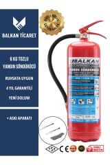 Tozlu Yangın Tüpü 4 Yıllık Ruhsata Uygun (Askı Aparatı)