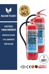 2 Adet Tozlu Yangın Tüpü 4 Yıllık Ruhsata Uygun