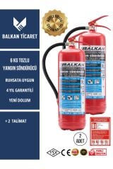 2 Adet Tozlu Yangın Tüpü 4 Yıllık Ruhsata Uygun (Talimat)