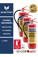 3 Adet Köpüklü Yangın Tüpü 4 Yıllık Ruhsata Uygun (Levha)