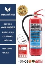 Tozlu Yangın Tüpü 4 Yıllık Ruhsata Uygun (Askı Aparatı, Talimat)