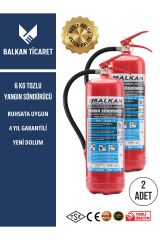 2 Adet 6 Kg Etiketli Ve Ruhsata Uygun Tozlu Yangın Söndürücü - Çift Güvenlik Çözümü