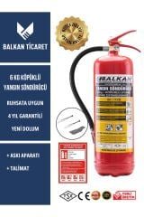 6 Kg Köpüklü Etiketli Ve Ruhsata Uygun Yangın Söndürücü Askı Aparatı Talimat - Ruhsata Uygun