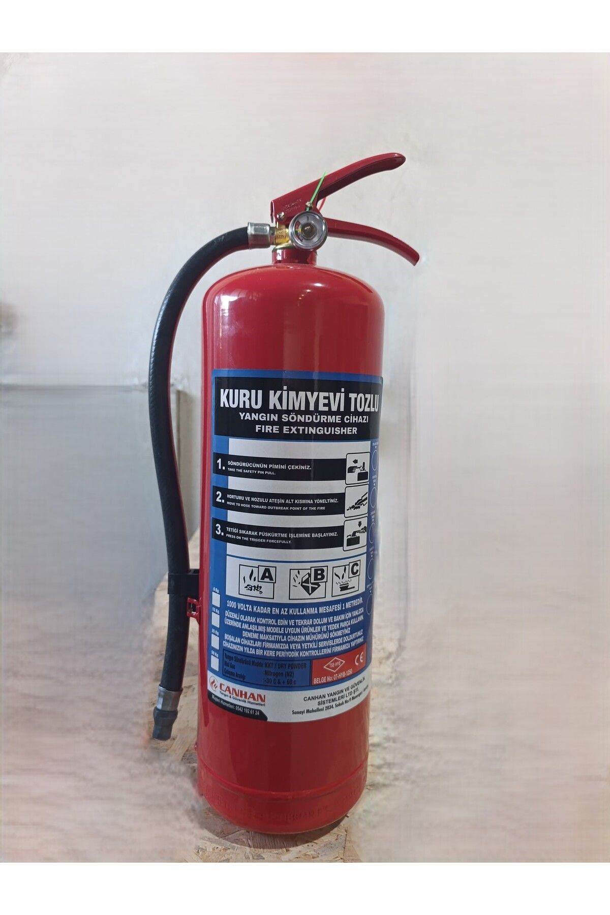 6kg Ruhsata Uygun Toz Yangın Söndürme Tüpü Mevzuata uygun