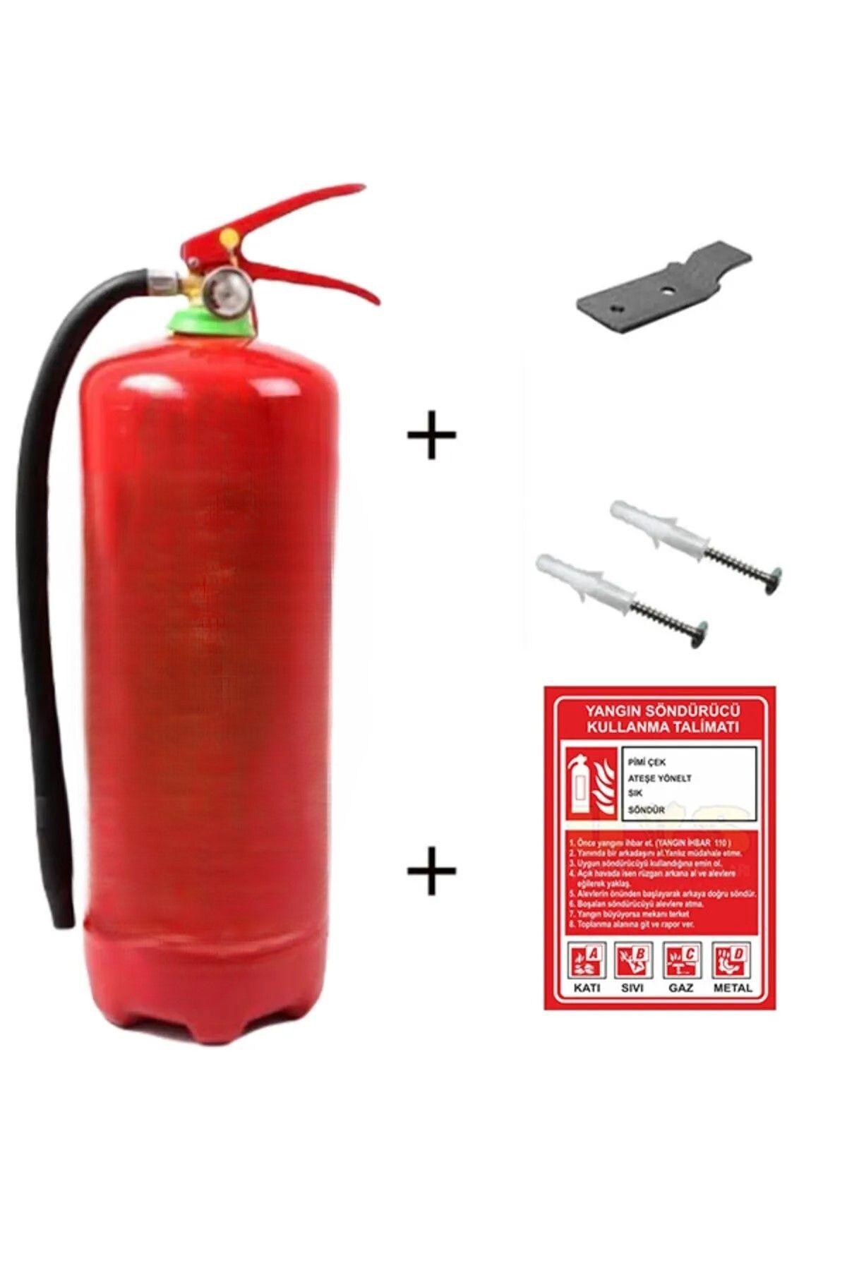 6 kg Ruhsata Uygun Yangın Söndürme Tüpü Askı Aparatı ve Talimatname