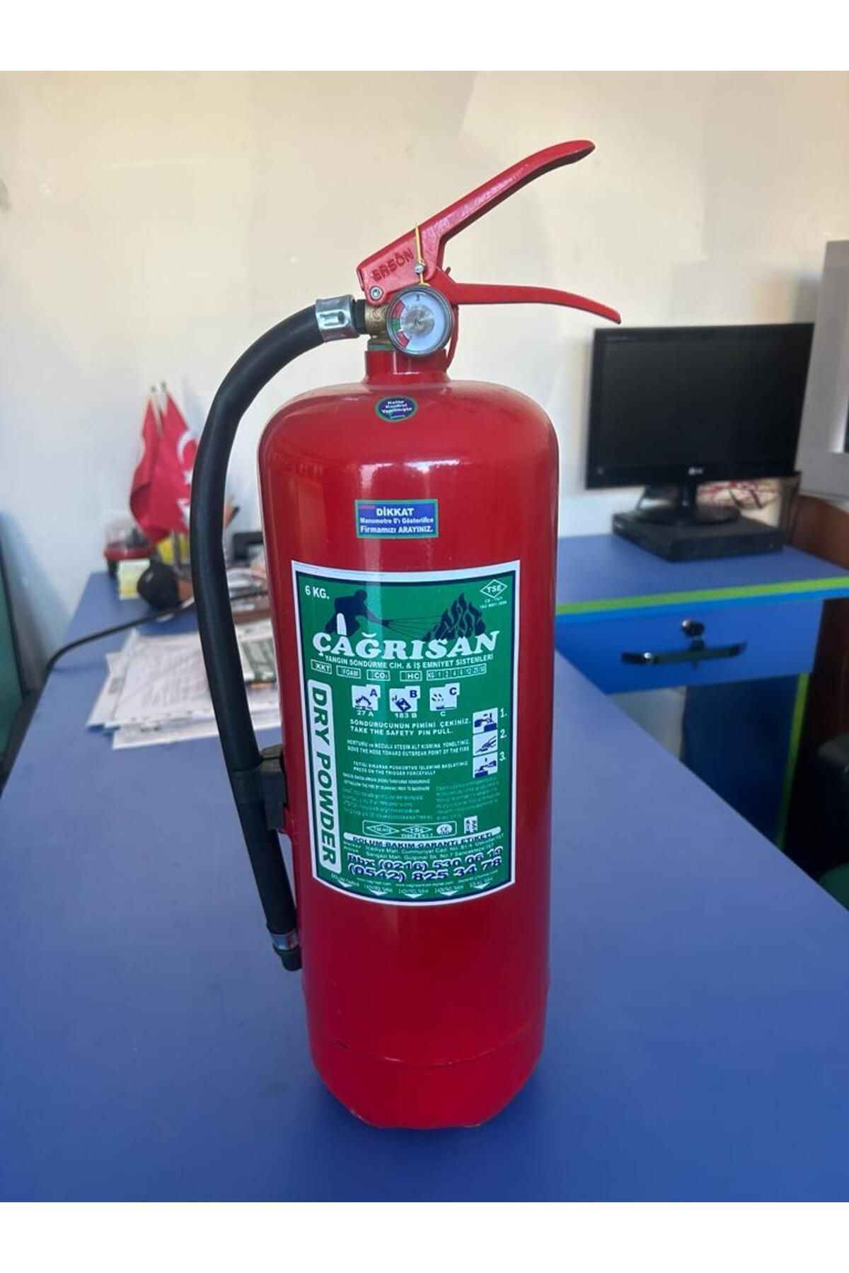 6 KG ABC Tozlu yangın söndürme tüpü