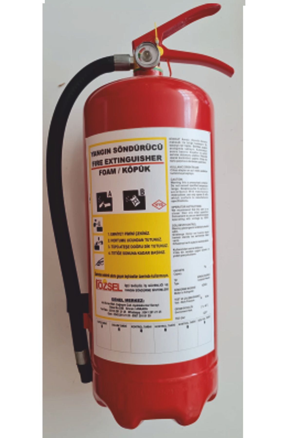 6 Kg Köpüklü Yangın Söndürme Tüpü