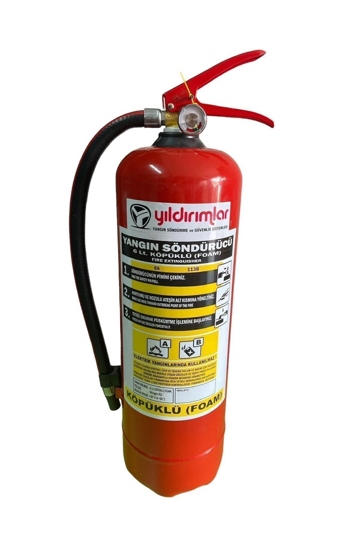 Yangın 6 Kg Söndürücü Tüpü Köpüklü Askı Aparatı Hediye