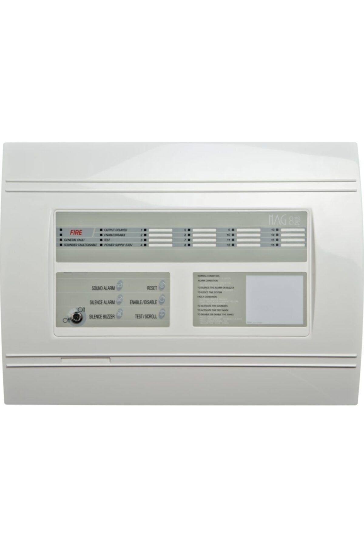 Mag 8 Plus 12 Zone Konvansiyonel Yangın Alarm Paneli En54 Sertifikalı