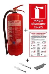 6kg Yangın Tüpü,yangın Tüpü Kullanım Talimatı, Yangın Tüpü Levhası, Askı Aparatı Ve Dübel Vi