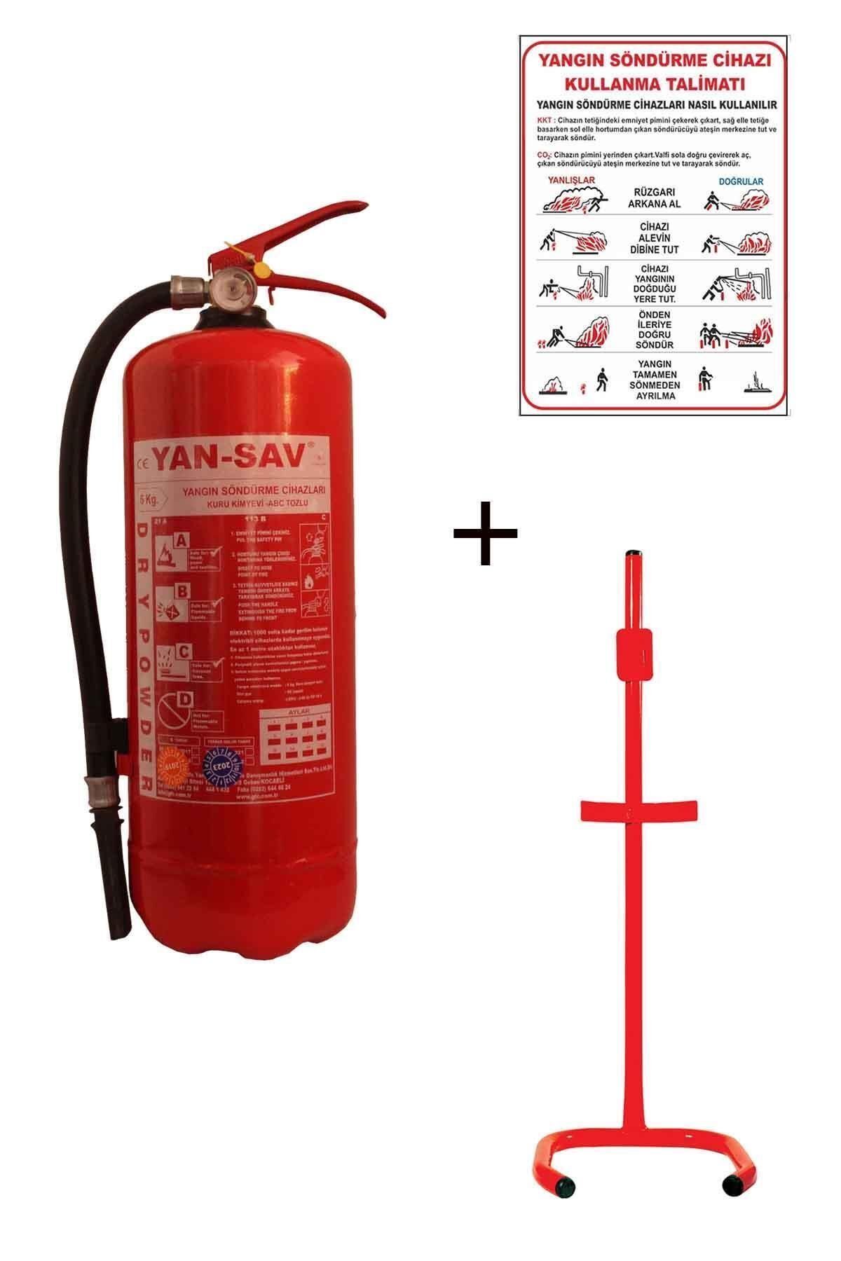 6kg Yangın Tüpü,yangın Tüpü Kullanım Talimatı Ve C Tipi Sehpa 3lü Set