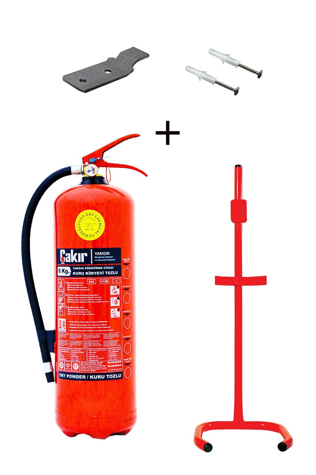 6kg Yangın Tüpü Dübel Vida Ve C Tipi Sehpa 3lü Set