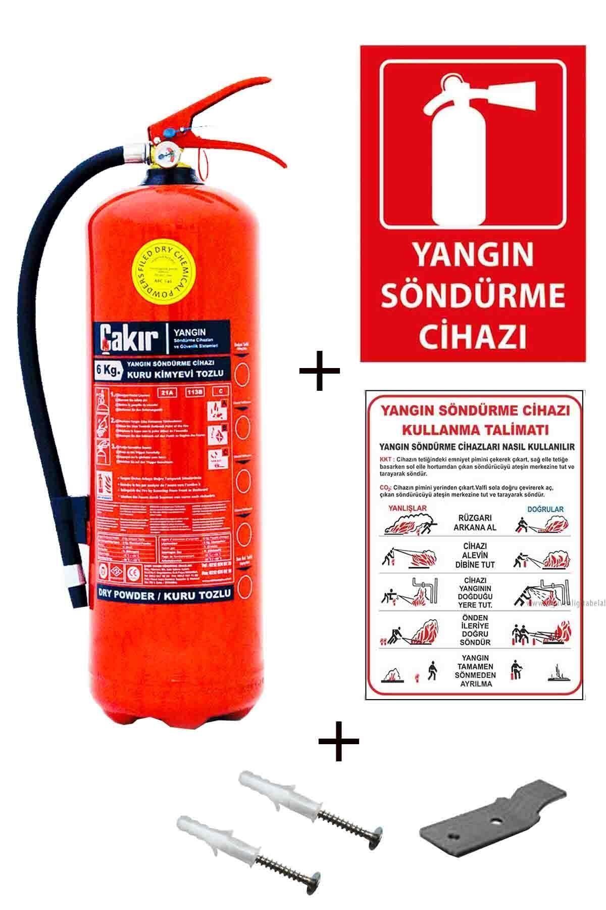6kg Yangın Tüpü,yangın Tüpü Kullanım Talimatı, Yangın Tüpü Levhası, Askı Aparatı Ve Dübel Vida