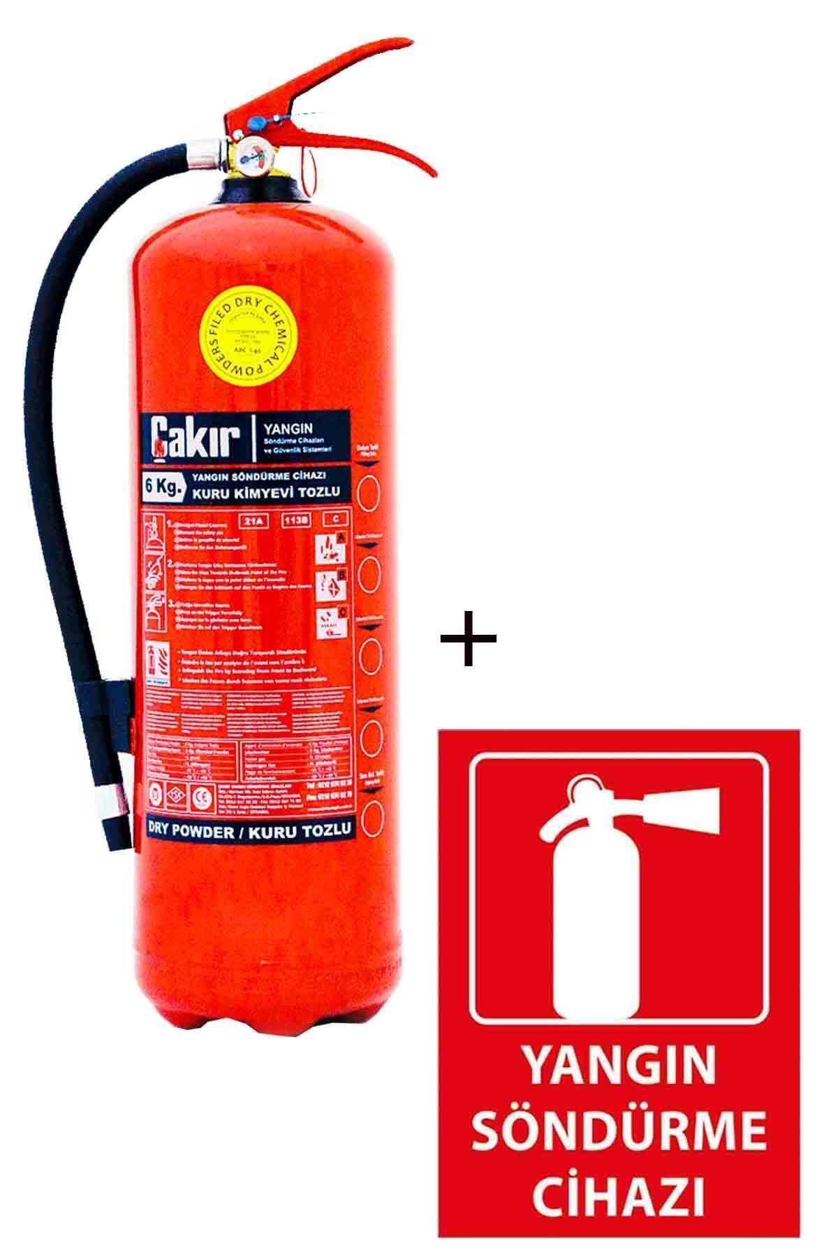 6kg Yangın Tüpü Ve Yangın Tüpü Levhası 2li Set