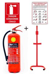 6kg Yangın Tüpü,yangın Tüpü Kullanım Talimatı, Yangın Tüpü Levhası, Ve C Tipi Sehpa 4lü Set