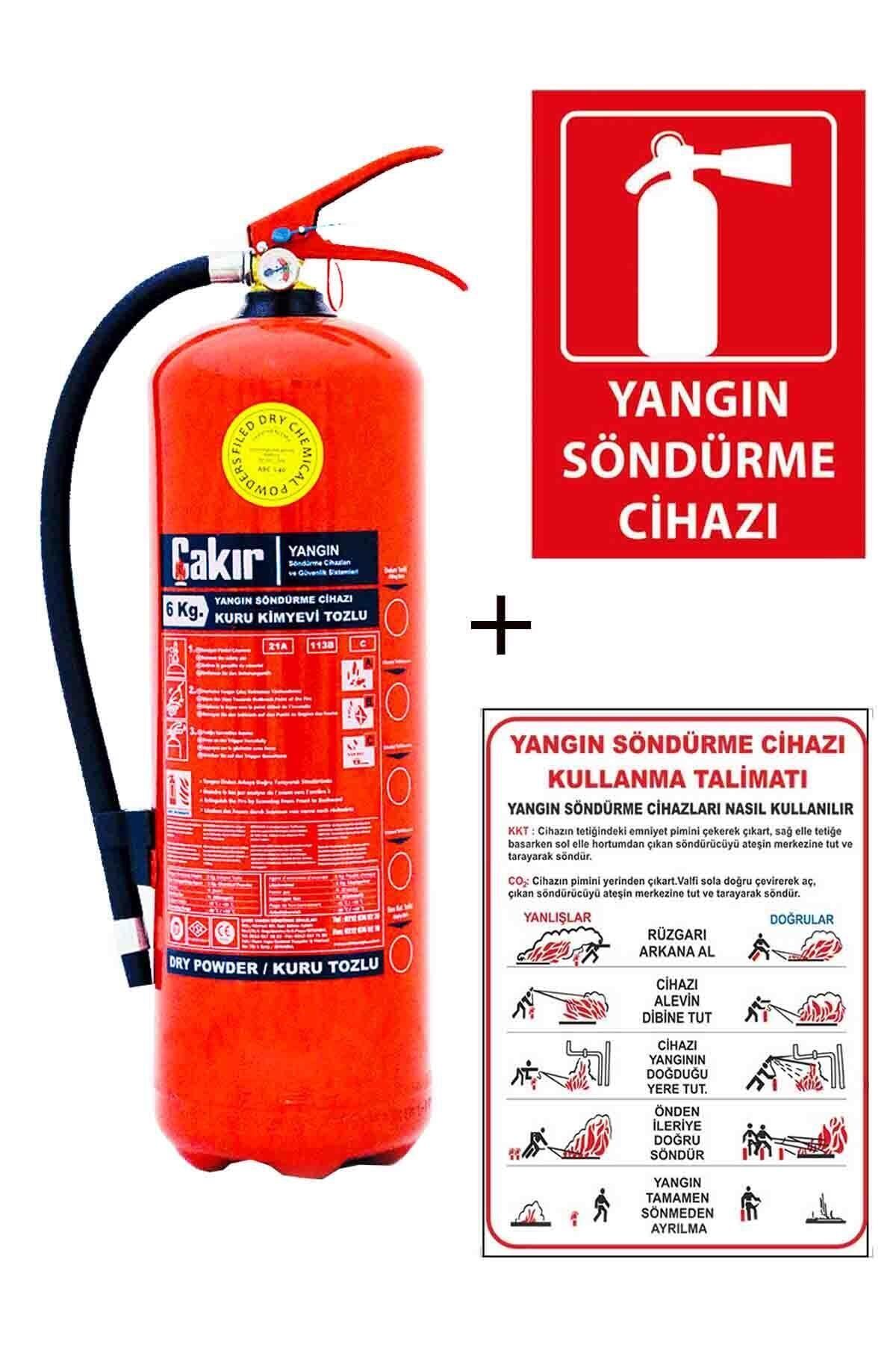 6kg Yangın Tüpü,yangın Tüpü Kullanım Talimatı Ve Yangın Tüpü Levhası 3lü Set