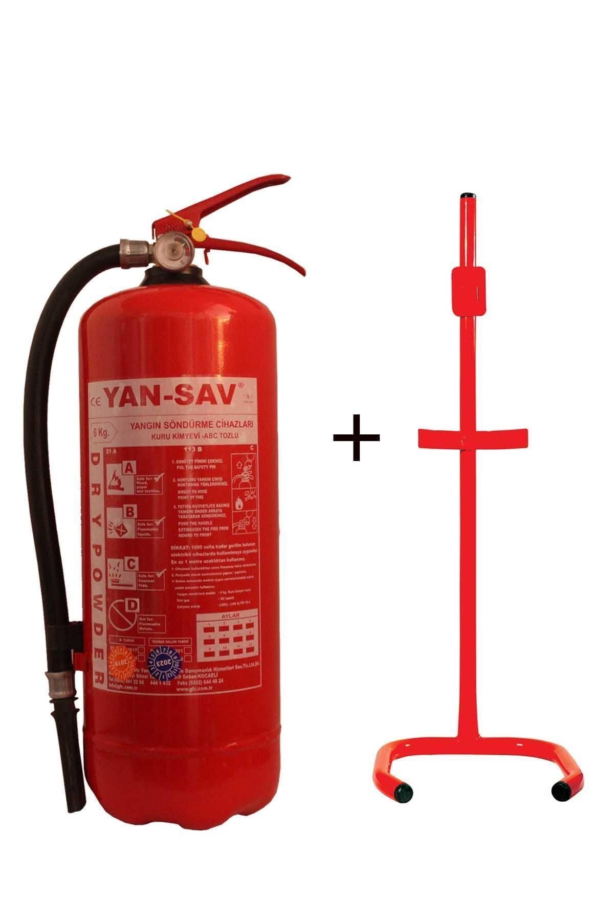 6kg Yangın Tüpü Ve C Tipi Sehpa 2li Set