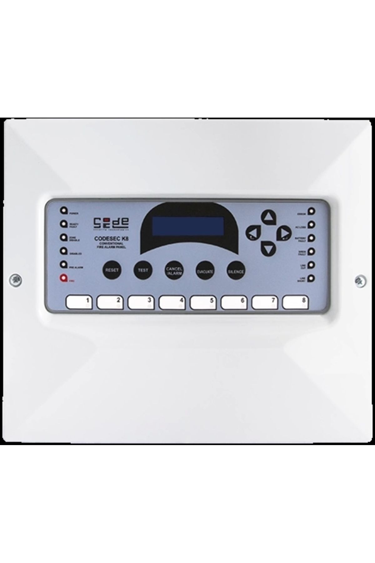 8 Bölge Konvansiyonel Yangın Alarm Paneli Metal