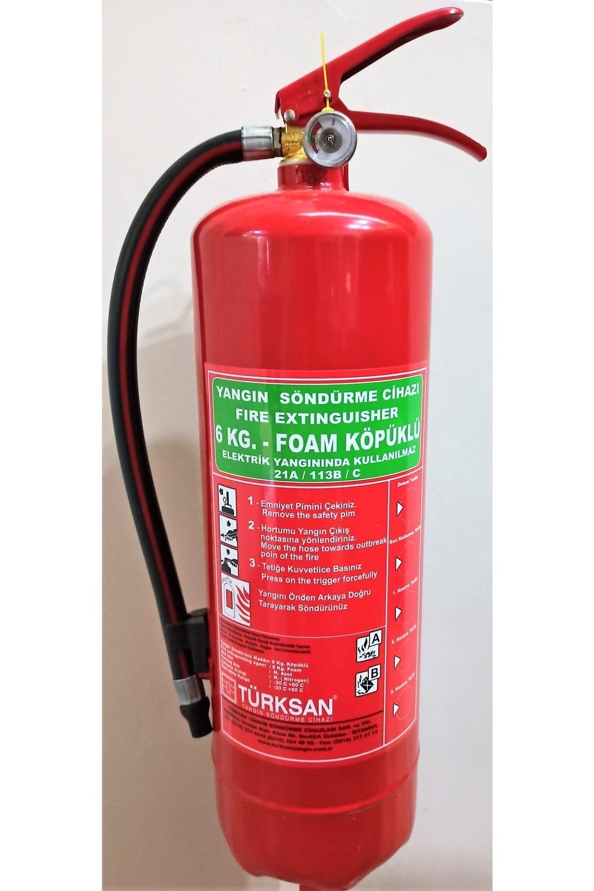 6.kg Köpüklü Yangın Söndürme Cihazı Tekne Sertifikalı