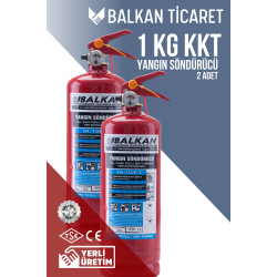 1Kg Tozlu Yangın Tüpü 2 Adet Ruhsata Uygun 4 Yıllık TSE HYB CE Belgeli KKT ABC
