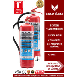 Yangın Söndürme Cihazı 6KG Tozlu 2 Adet KKT Levha Ruhsata Uygun 4 Yıllık TSE HYB CE Belgeli