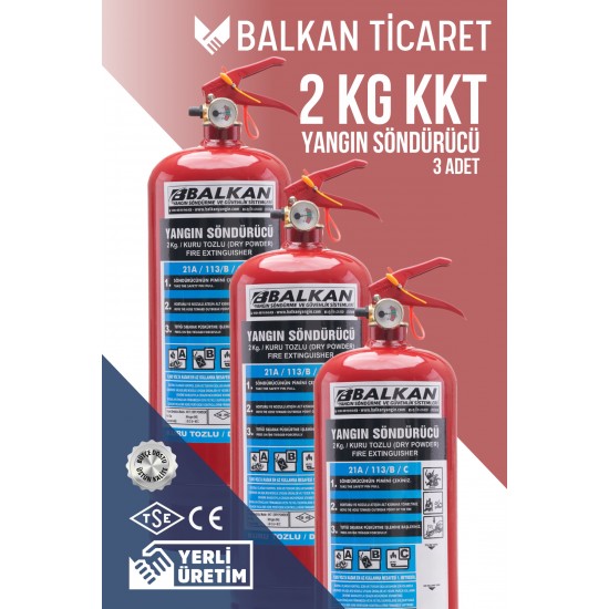 2 Kg Yangın Söndürme Tüpü 3 Adet - KKT ABC | TSE Belgeli