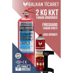 2 Kg İş Yeri Yangın Tüpü - Askı Aparatlı + Sprey | TSE Belgeli