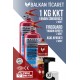1 Kg Motosiklet Yangın Tüpü 2 Adet - Askı Aparatlı + Sprey