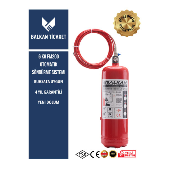 Yangın Söndürme Tüpü 6 Kg HFC Otomatik 4 Yıllık Ruhsata Uygun