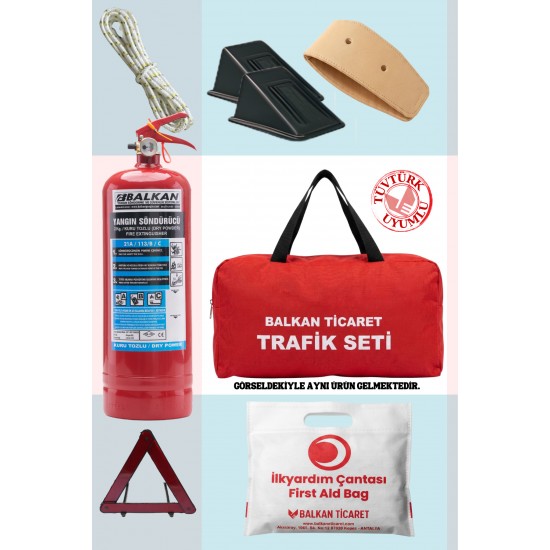 Lüks Çantalı Trafik Seti - 2 Kg Tüplü, 2 Adet Takozlu