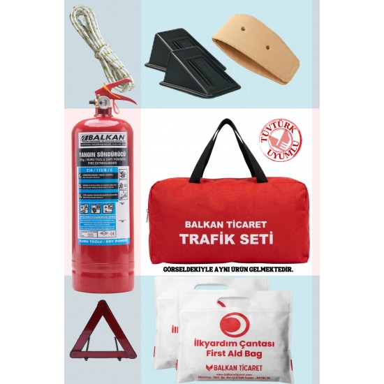 Trafik Seti - Muayene Paketi | 2 Kg Tüp, Takoz, İlkyardım XL