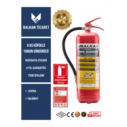 6 Kg Köpüklü Yangın Tüpü - Levhalı ve Talimatlı | TSE Belgeli