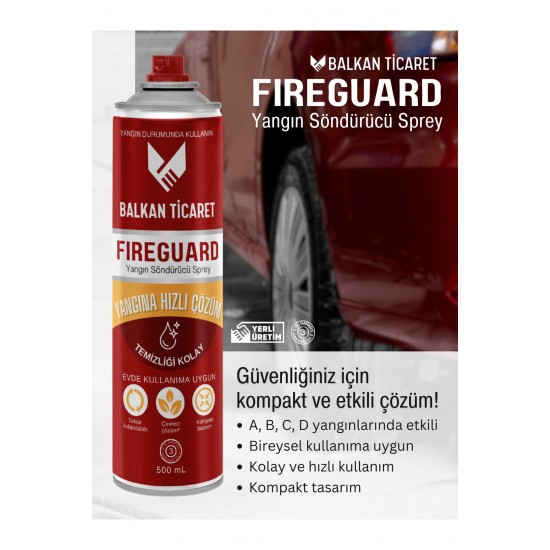 FireGuard Yangın Söndürücü Sprey - Araç İçi Taşınabilir Söndürücü