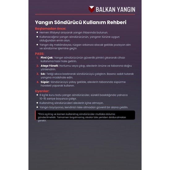 2 Kg Tozlu Yangın Tüpü - KKT ABC | TSE Belgeli, Ruhsata Uygun