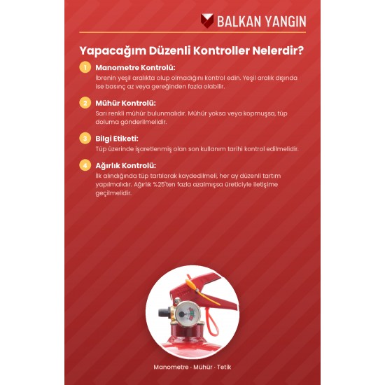 2 Kg Tozlu Yangın Söndürme Cihazı - KKT ABC | TSE Belgeli