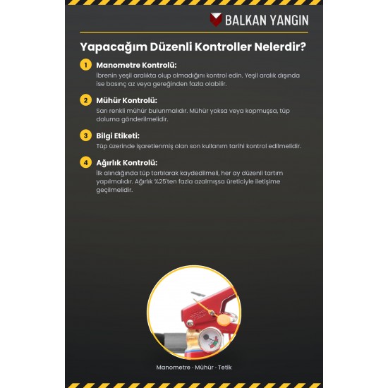 6 Kg Tozlu Yangın Tüpü - Kullanım Talimatlı | TSE Belgeli