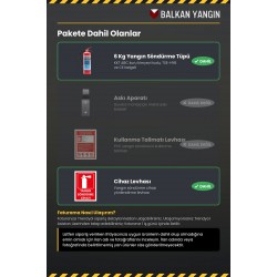 6 Kg Tozlu Yangın Söndürme Cihazı - Levhalı | TSE Belgeli