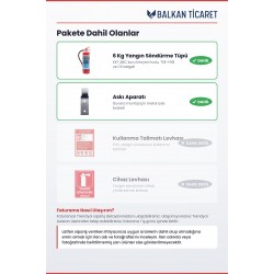 6 Kg Tozlu Yangın Söndürme Tüpü - Askı Aparatlı | TSE Belgeli
