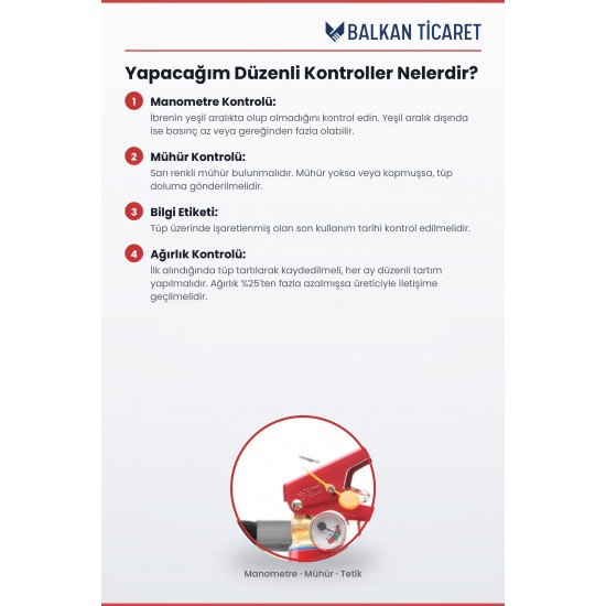 6 Kg Tozlu Yangın Söndürme Tüpü - Askı Aparatlı | TSE Belgeli
