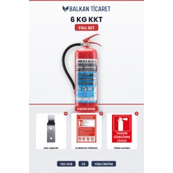 6 Kg Tozlu Yangın Söndürme Cihazı - Askı, Levha ve Talimatlı Set