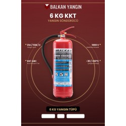 6 Kg Tozlu Yangın Söndürücü KKT ABC | TSE Belgeli