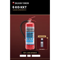 6 Kg Tozlu Yangın Tüpü - Askı Aparatlı | KKT ABC, TSE Belgeli