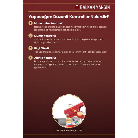 Ofis Yangın Tüpü 6 Kg Tozlu - Levhalı | TSE Belgeli