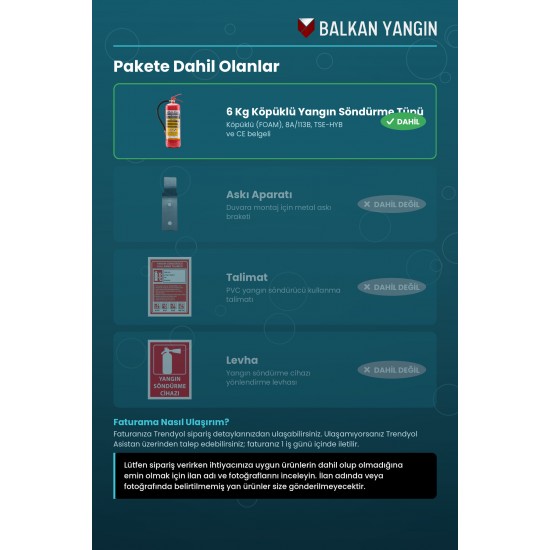 6 Kg Köpüklü Yangın Tüpü - FOAM AB | TSE Belgeli