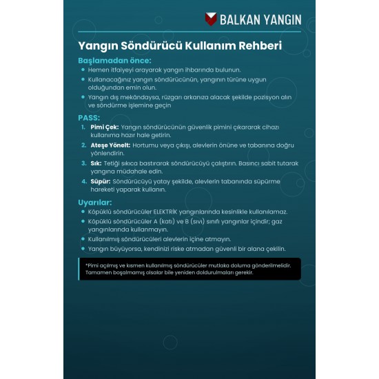 6 Kg Köpüklü Yangın Tüpü - Talimatlı | TSE Belgeli