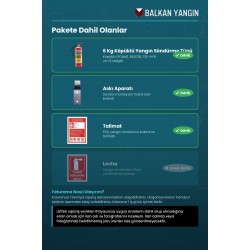 6 Kg Köpüklü Yangın Tüpü - Askı Aparatlı ve Talimatlı | Ev İçin