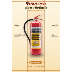 6 Kg Köpüklü Yangın Söndürme Cihazı | TSE Belgeli, Ruhsata Uygun